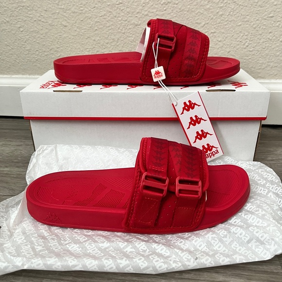 Kappa Slides Authentic Luria 1 Red Cherry Unisex Men 9 New In Box - Picture 1 of 10